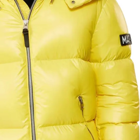 Mackage Yellow Puffer Jacket with Hood Large - Picture 4 of 8